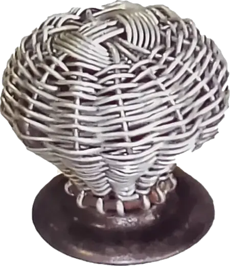 Woven wire knob, item SE-41036, in satin chrome plated