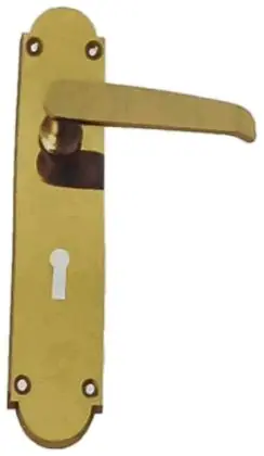 Lever lock flat handle Victorian, item SE-1004, brass polished lacquered