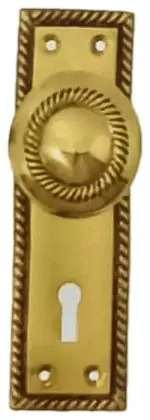 Knob lock Georgian, item SE-1006, brass polished lacquered