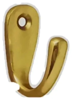 Single hook, item SE-11002, brass polished lacquered