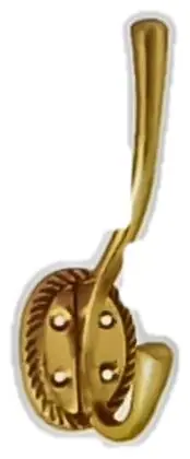 Coat and hat hook, item SE-11007, brass polished lacquered