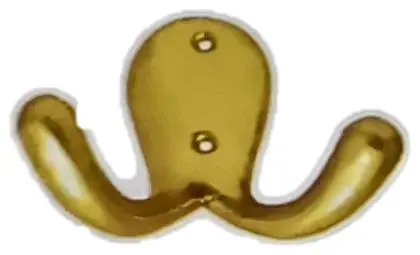 Double hook, item SE-11008, brass polished lacquered