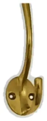 Coat and hat hook, item SE-11012, brass polished lacquered