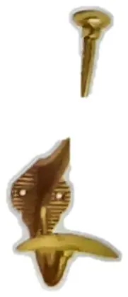 Coat and hat hook, item SE-11014, brass polished lacquered