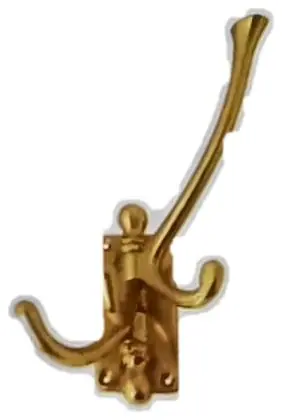 Triple hook, item SE-11015, brass polished lacquered