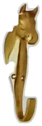Single hook, item SE-11017, brass polished lacquered