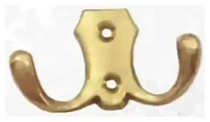 Double hook, item SE-11023, brass polished lacquered