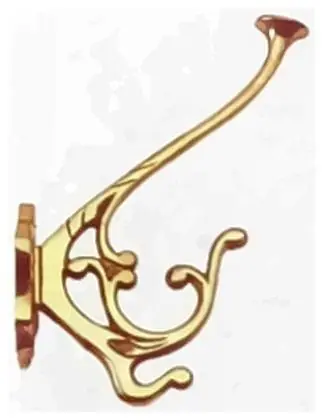 Coat and hat hook, item SE-11026, brass polished lacquered