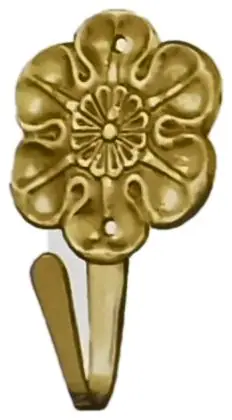 Curtain hook, item SE-11037, brass polished lacquered