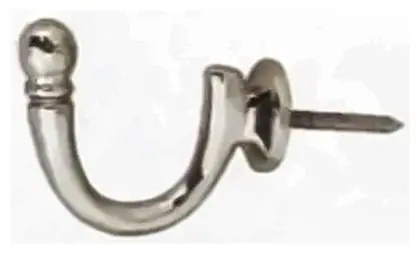 Curtain hook, item SE-11040, satin chrome plated