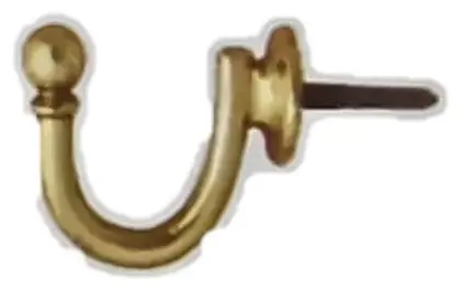 Curtain hook, item SE-11041, brass polished lacquered