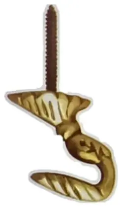 Curtain hook, item SE-11048, brass polished lacquered