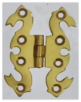 Snake hinge, item SE-15007, brass polished lacquered