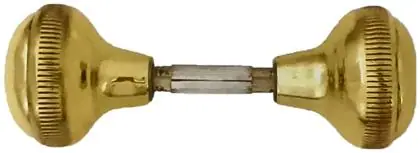 Milled edged mortice knob, item SE-18002, brass polished lacquered
