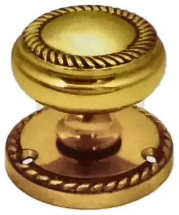 Milled edged mortice knob, item SE-18005, brass polished lacquered