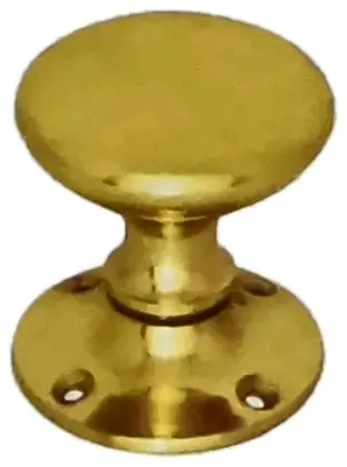 Milled edged mortice knob, item SE-18006, brass polished lacquered