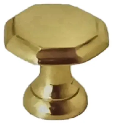 Octagonal knob, item SE-18015, brass polished lacquered