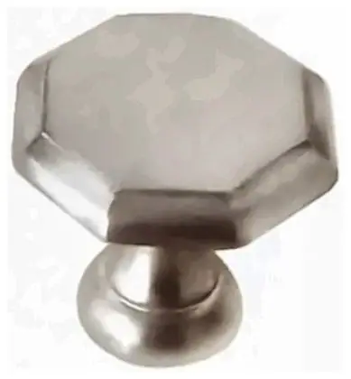 Octagonal knob, item SE-18016, satin chrome plated