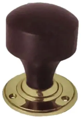 Knob wooden, item SE-18020, brass polished lacquered