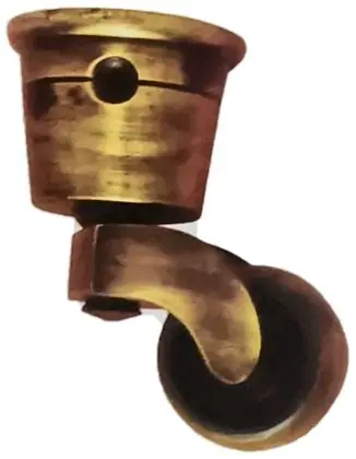 Castor wheel with cup, item SE-20009, antique brass