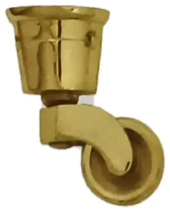 Castor wheel with cup, item SE-20011, brass polished lacquered