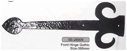Front hinge Gothic, item SE-28009, powder coated