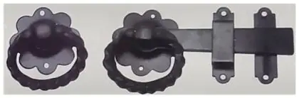 Ring gate latch twisted, item SE-30003, powder coated