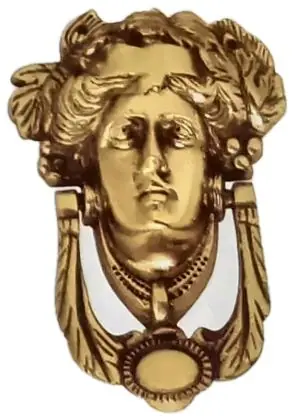 Door knocker Medusa, item SE-3017, brass polished lacquered