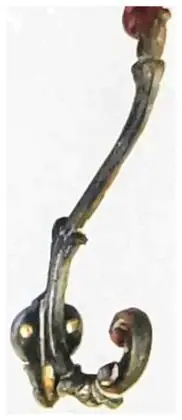 Coat and hat hook, item SE-34002, antique brass
