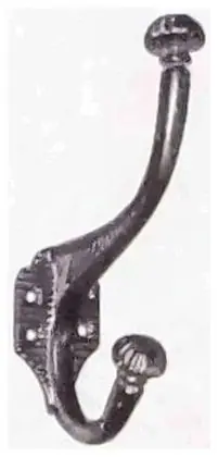 Coat and hat hook, item SE-34004, powder coated