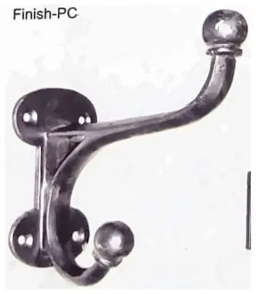 Coat and hat hook, item SE-34005, powder coated