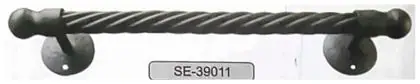 Rope twisted handle, item SE-39011, powder coated textured