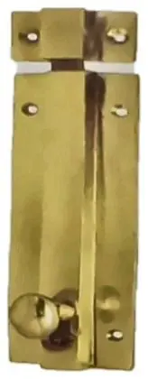 Tower bolt oval knob, item SE-4005, brass polished lacquered