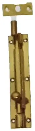 Tower bolt naked, item SE-4023, brass polished lacquered