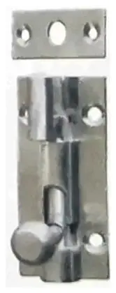 Tower bolt naked, item SE-4025, satin chrome plated