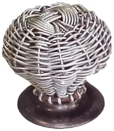 Woven wire knob, item SE-41036, satin chrome plated