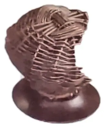 Woven wire knob, item SE-41038, antique brass