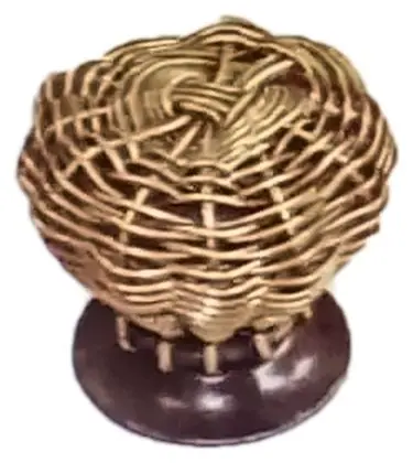 Woven wire knob, item SE-41039, brass polished lacquered