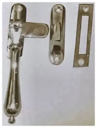 Tear drop fastener, item SE-5036, satin chrome plated