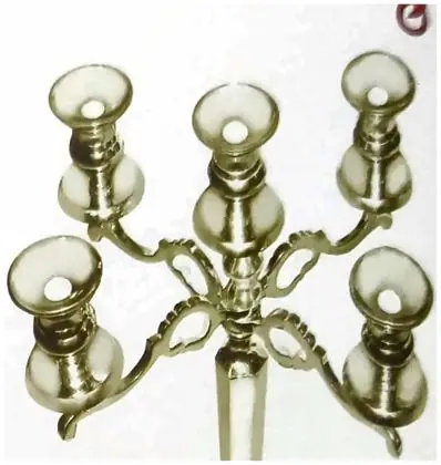Candle stand five arms, item SE-51002, nickel plated