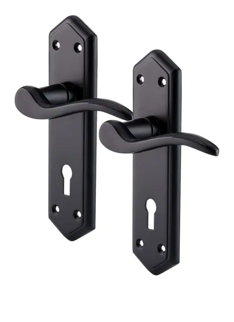 London Suite lever lock, item SE-52016, matt black