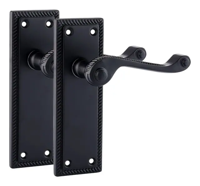 Hanoverian lever latch, item SE-52018, matt black