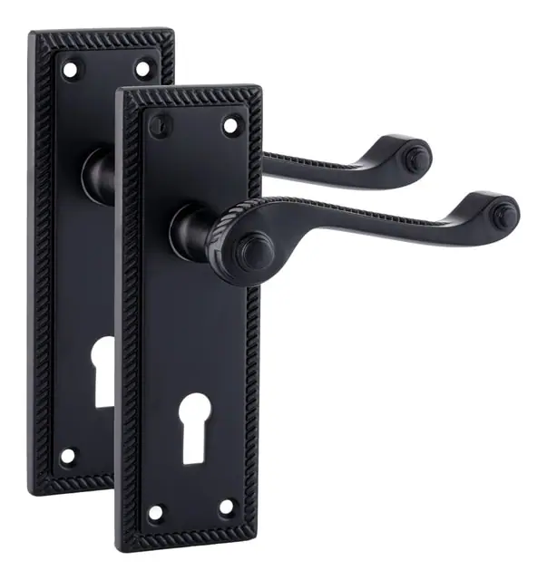 Hanoverian lever lock, item SE-52019, matt black