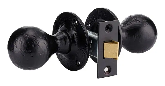 Ball mortice door knob, item SE-52024, black antique
