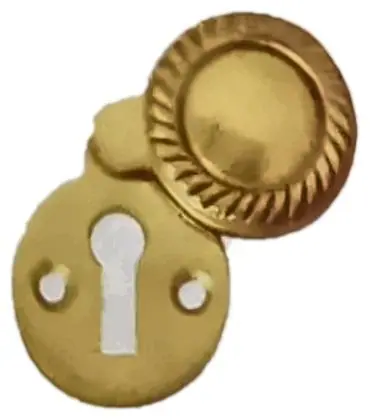 Round covered escutcheon Georgian, item SE-7014, brass polished lacquered