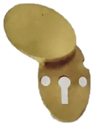 Escutcheon oval covered, item SE-7015, brass polished lacquered